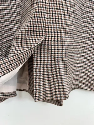 NWOT L'Academie Brown Houndstooth Coat Women's Small Button Front Tailored thumbnail 6