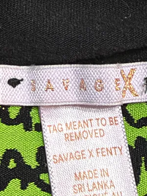 Savage X Fenty Black Bralette with Neon Green Logo Band thumbnail 4