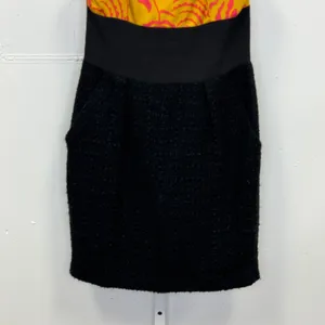 Rachel Roy Shanghai Chic‎ Ochre Lotus Pencil Dress Size 8 Tweed Skirt Mini Black thumbnail 4