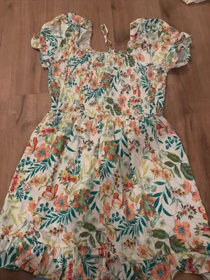 Floral Smocked Puff Sleeve Mini Dress - White Multi thumbnail 2