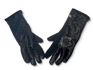 Lululemon Frosty Run Reflective Gloves in Black Lace thumbnail 1