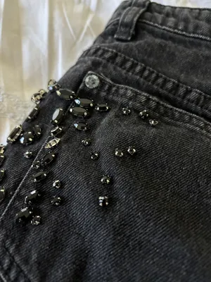 Free People Black Denim Skirt thumbnail 3
