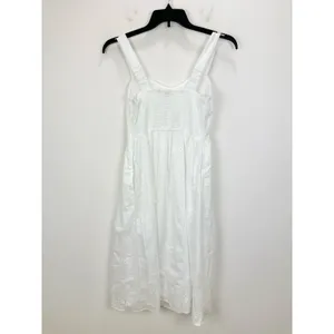 NEW J.Crew Eyelet Midi Dress Cotton Cottagecore Pockets Retro A Line White US 6 thumbnail 6