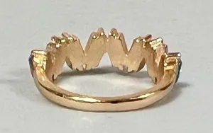 Gold Purple Blue Green Diamond Gemstone Zig-Zag Band Ring Jewelry Size 7 💜💙💚✨ thumbnail 3