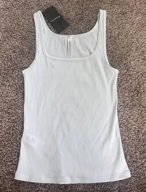 Fabletics NWT white cotton tank thumbnail 1