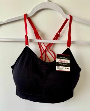 Black/Red Sports Bra Black Size L thumbnail 1