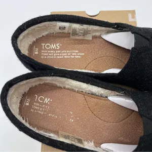 Toms Classic Women's Black Wool Plaid Patch Slip-On Flats Loafers-Size 8 thumbnail 5