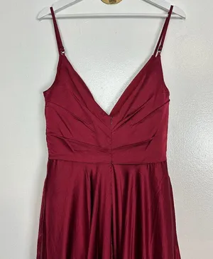 LA FEMME Satin Ballgown in Wine Size US 10 thumbnail 8
