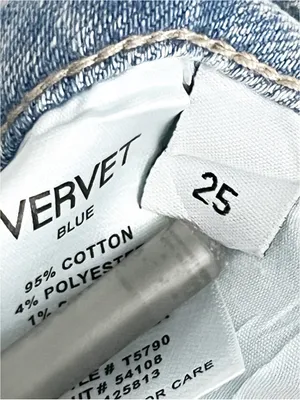 VERVET Light Wash High Rise Wide Leg Cargo Denim Jeans 25 Casual Neutral Boho thumbnail 5