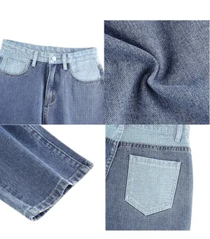 High Waisted Patchwork Jeans Size L thumbnail 4