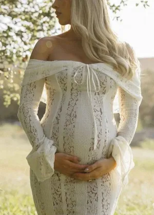 White maxi dress Size M thumbnail 1