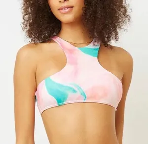 FRANKIES BIKINIS Alexis Patterned Bikini Top In‎ Trip size Small NEW thumbnail 1
