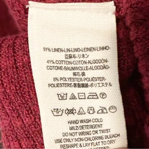 Free People Boho Wrap‎ Sweater Plum Linen Blend with Tulip Hem Size Small thumbnail 6