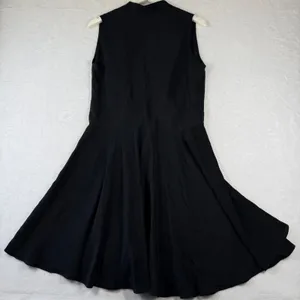 Amanda Uprichard Emilee Black Sleeveless Tie Front V-Neck‎ A-Line Dress Large thumbnail 6