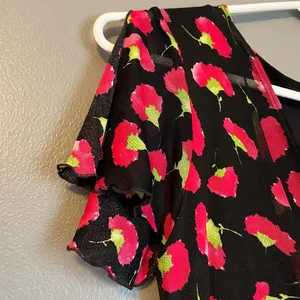EUC Karen Kane Sz Large Black Floral Dress! 1 thumbnail 2