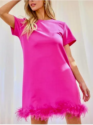 Main Strip Pink feather dress thumbnail 1