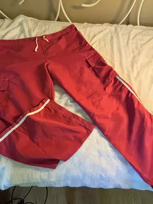 Women’s y2k sweatpants with cargo pockets in hot pink | size L thumbnail 1