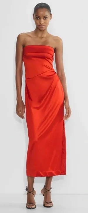 Red Satin Dress Aritzia thumbnail 1