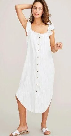 Hatch Maternity Jenna White Striped Midi Dress thumbnail 1