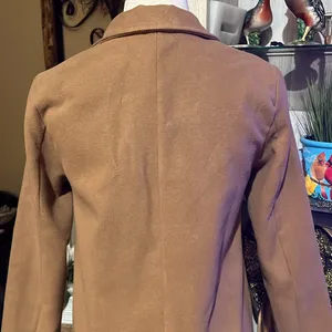 Boohoo Classic Tan Double-Breasted Coat size Small made in Italy thumbnail 7