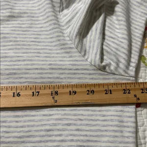 L.L. BEAN women’s plus size 1X striped pullover long sleeve tee grey and ivory thumbnail 2