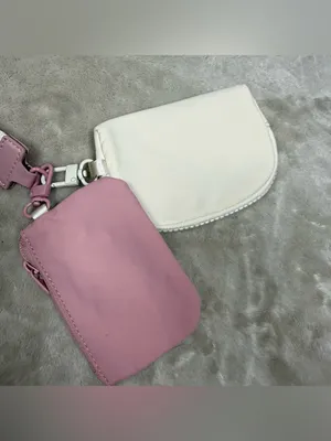 Pink & Cream Mini Zip Pouch Set with Wrist Strap thumbnail 4