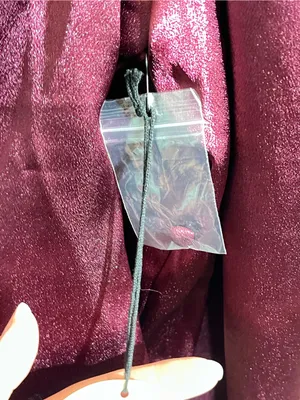 Plum Satin Puff-Sleeve Jewel Collar Blouse thumbnail 6