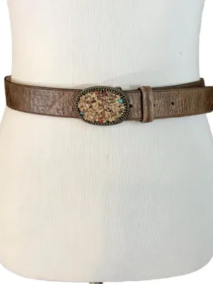 Elite Accessories Plastic Rock Buckle Leather Belt (S) thumbnail 1