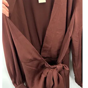 Never Fully Dressed Coco Wrap Dress Curve Brown Long‎ Sleeve Midi NWT Size US 18 thumbnail 4