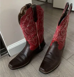 Ariat Red and Brown Cowboy Boots thumbnail 1