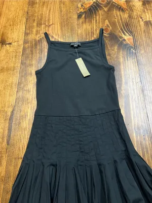 J. Crew Pintuck Mixy Drop Waist Midi Dress in Black Size XXS thumbnail 6