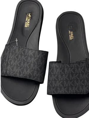Michael Kors Logo Print Slide Sandals Size 7 New Without Tag thumbnail 4
