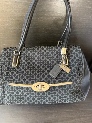 Coach Black Signature Canvas Shoulder Bag thumbnail 3