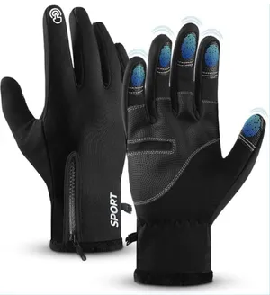 New AURUZA Zipper Winter Gloves for Men Women, Thermal Touchscreen Gloves Waterproof size L thumbnail 1