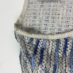 NIC+ZOE Jacket Womens Petite Medium Gray Blue Knit Full Zip Fringe Pockets thumbnail 5
