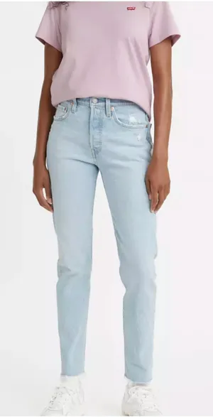 LEVIS 501 Skinny Jean Light Wash‎ Distressed Sz 28 thumbnail 1