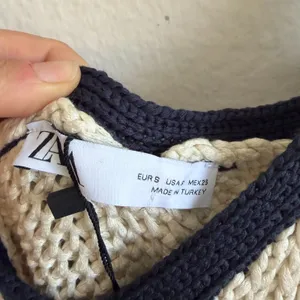 NWOT ZARA Striped Blue Ombre Crochet Chunky Knit Midi Dress Womens Small thumbnail 5