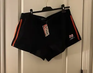 Vintage Tony Stewart #20 CHASE Authentics NASCAR Shorts Black Orange Womens L thumbnail 1