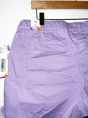 YMI Freckled Poppy Lavender Drawstring Frayed Hem Pull On Jogger Shorts thumbnail 9