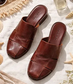 Cole Haan Brown Leather Slide Mules 90s Chic thumbnail 1