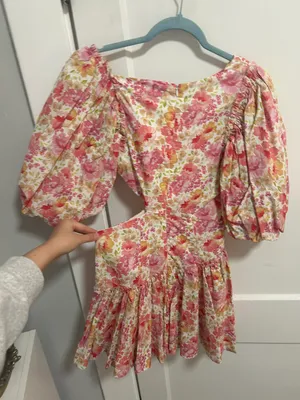 Sofie The Label Floral Cut Out Puffy Sleeve Mini dress thumbnail 4