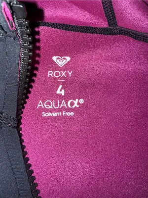 NEW ROXY Size 4 swell 1.0 paddle jacket hooded wetsuit women's black pink thumbnail 5