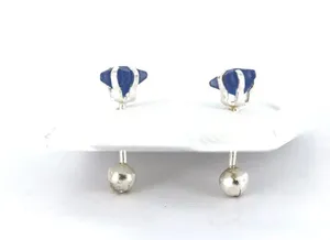 925 Sterling Silver Blue Star Earring Studs thumbnail 3