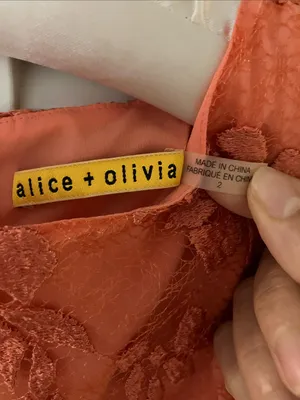 Alice and Olivia Orange Lace Mini Shift Dress Size 2 thumbnail 4