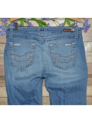 Wrangler Rock 47 Blue Jeans Low Rise Embroidered Western Size 34”x 27” Short thumbnail 6