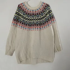 Aerie Fair Isle Sweater Women’s Large Cream Nordic Knit Cozy Winter Pullover thumbnail 2