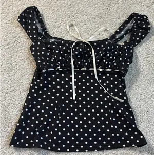 Cider black and white polka dot top thumbnail 2
