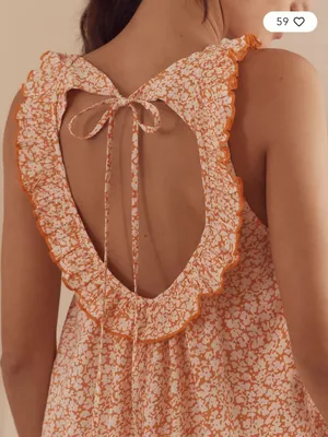 Anthropologie Sleeveless Ruffle Nap Dress in Orange Cottagecore Floral thumbnail 2