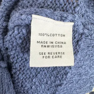 525 America Womens Navy Blue Striped Cotton Cropped V-Neck Cardigan Sweater S thumbnail 6