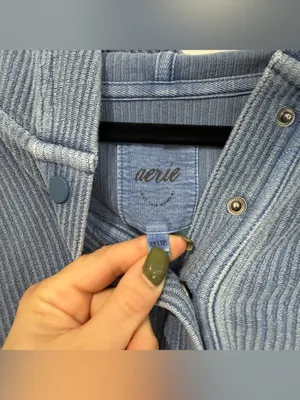 Aerie Blue Textured Oversized Hoodie XS thumbnail 3